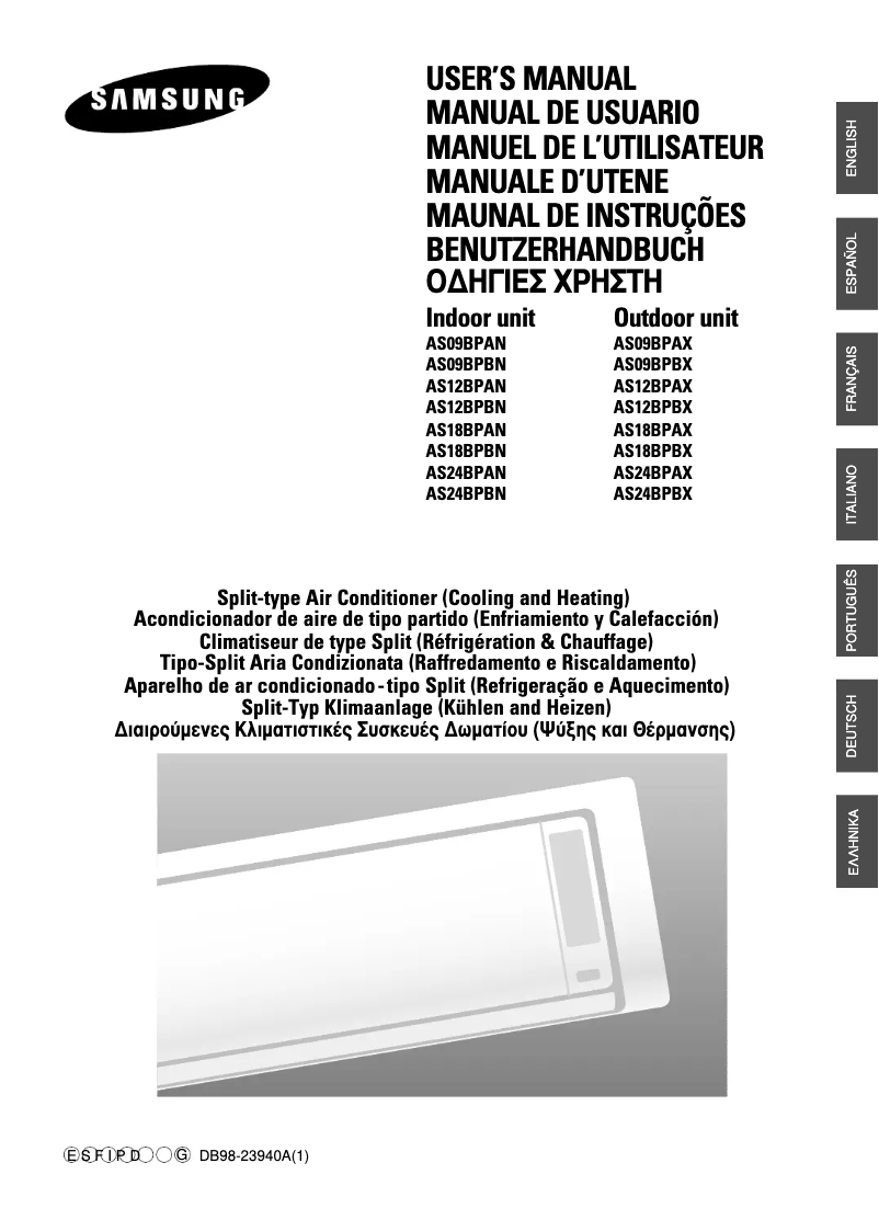 Página 1 del manual Manual de usuario Samsung AS12BPAN