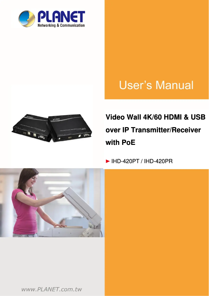 Imagen de la primera página del manual del dispositivo IHD-420PR