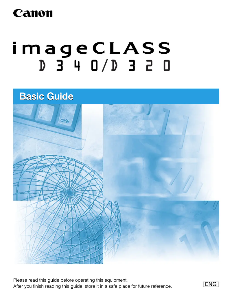 Imagen de la primera página del manual del dispositivo imageCLASS D340