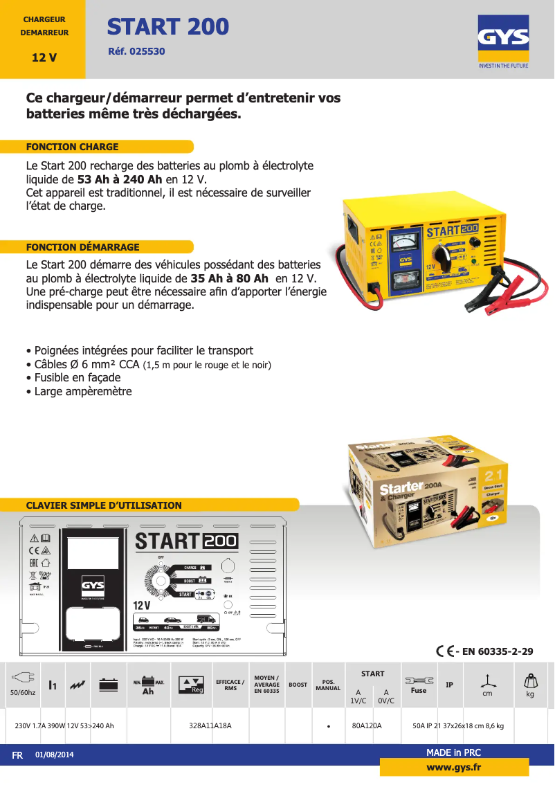Imagen de la primera página del manual del dispositivo Start 200