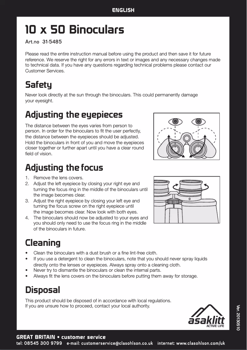 Página nº 1 - Manual de usuario Asaklitt 31-5485