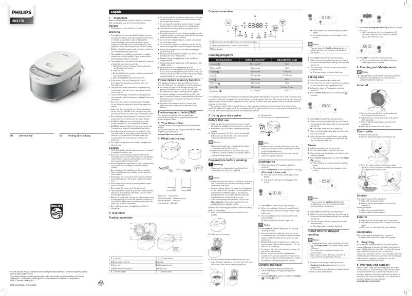Imagen de la primera página del manual del dispositivo HD3170