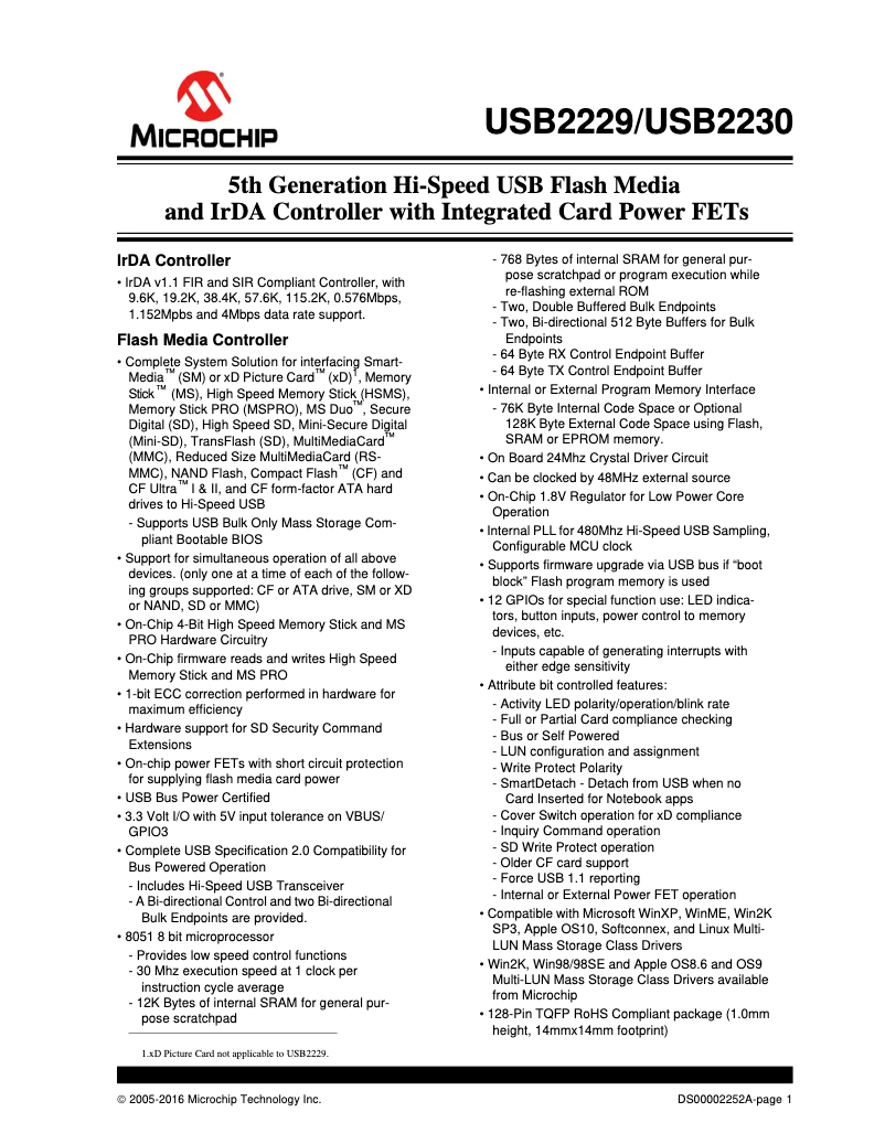 Imagen de la primera página del manual del dispositivo USB2230