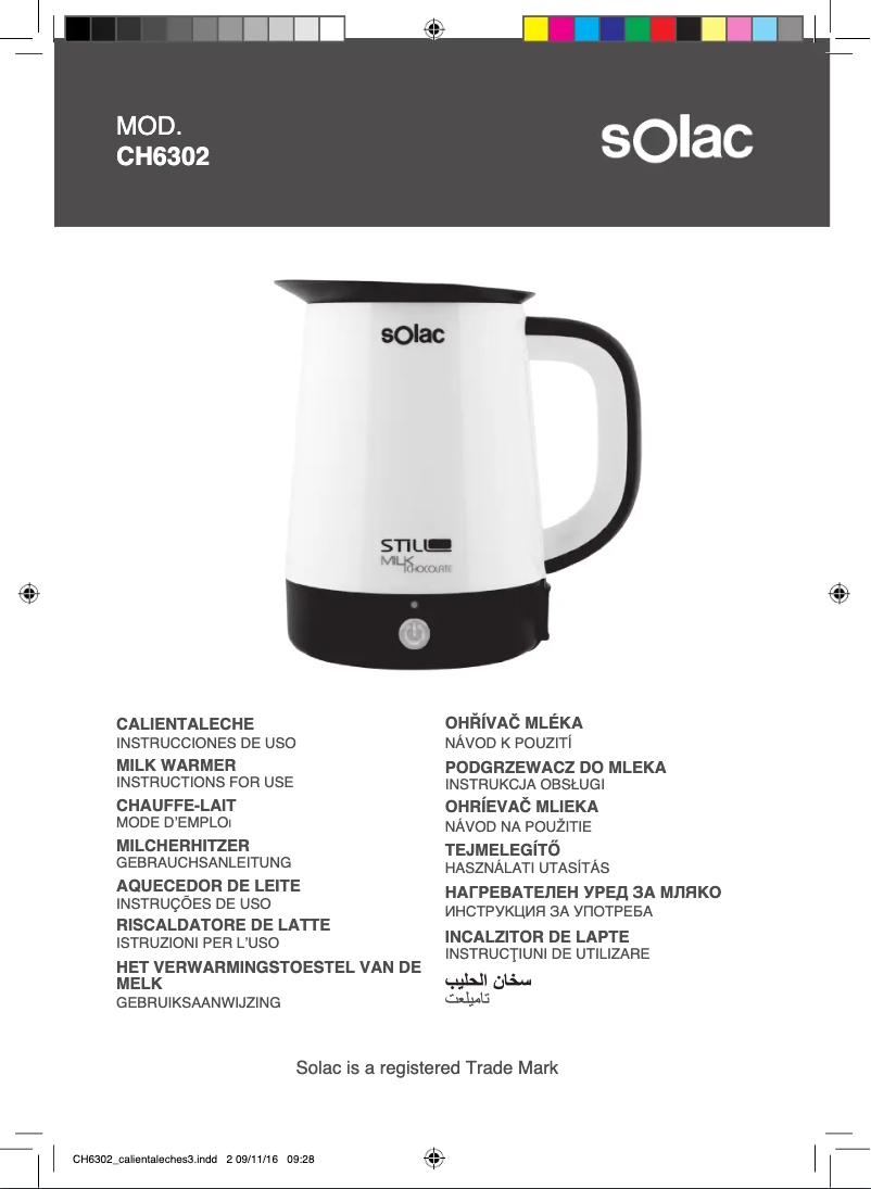 Página 1 del manual Manual de usuario Solac Milk & Chocolate CH6302