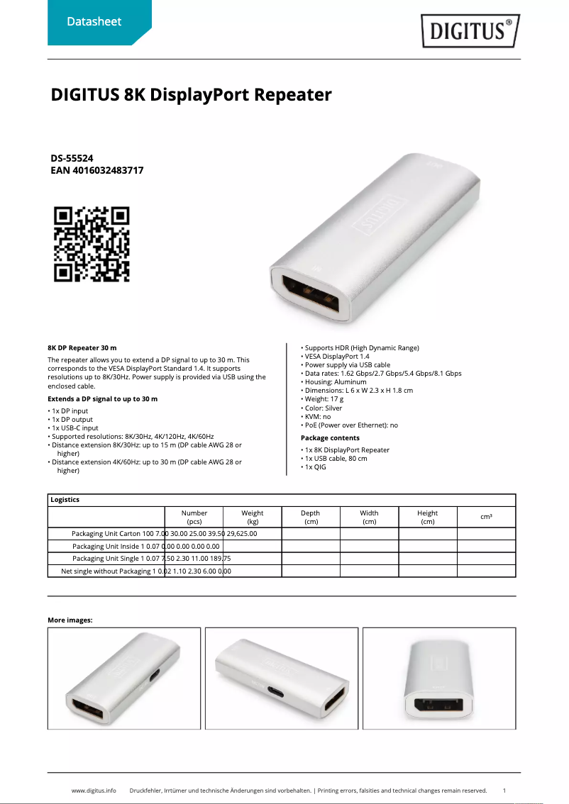 Imagen de la primera página del manual del dispositivo DS-55524