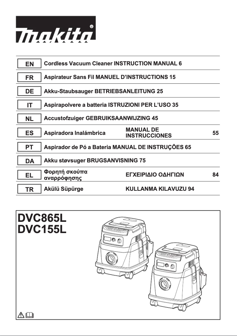 Página 1 del manual Manual de usuario Makita DVC155LZX2