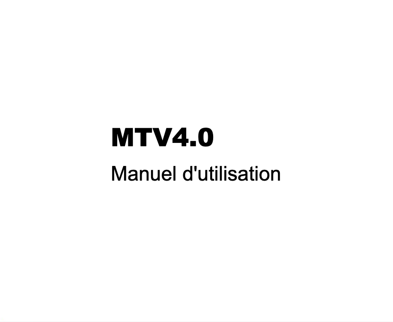 Imagen de la primera página del manual del dispositivo MTV4.0