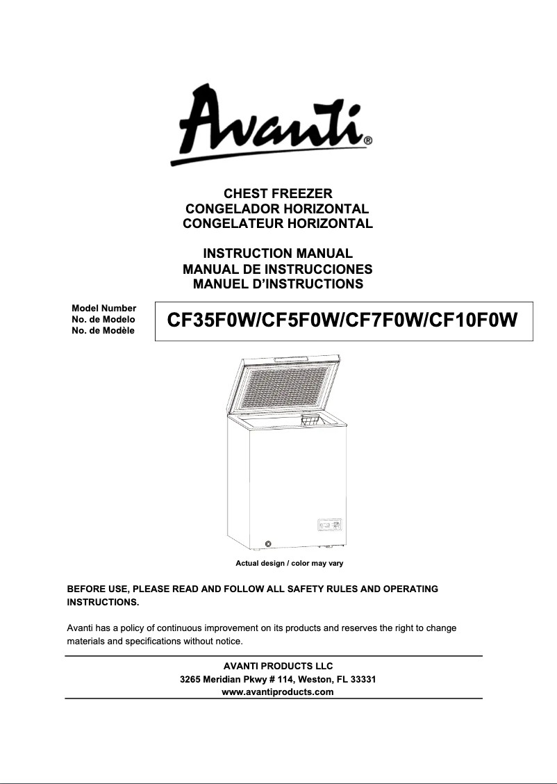Imagen de la primera página del manual del dispositivo CF35F0W