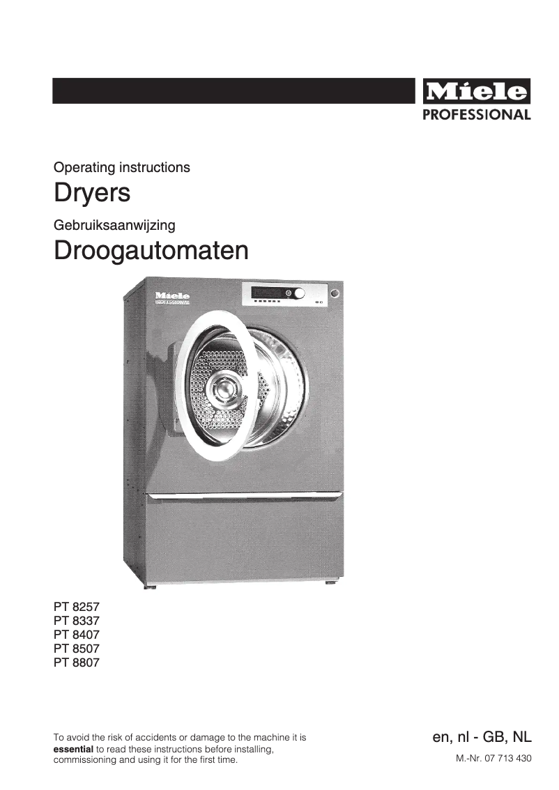 Imagen de la primera página del manual del dispositivo PT 8337 WP