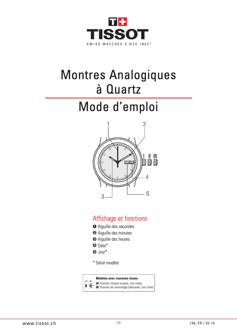 Página 1 del manual Manual de usuario Tissot Grain DE Folie