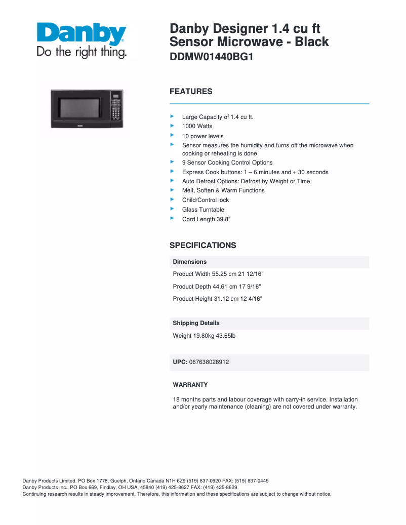 Imagen de la primera página del manual del dispositivo DDMW01440BG1