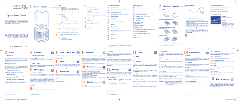 Imagen de la primera página del manual del dispositivo One Touch 595
