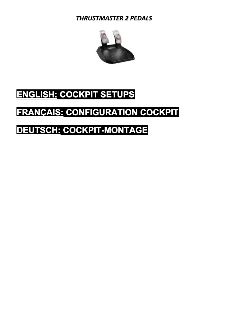 Página nº 1 - Manual de usuario Thrustmaster T100 Force Feedback