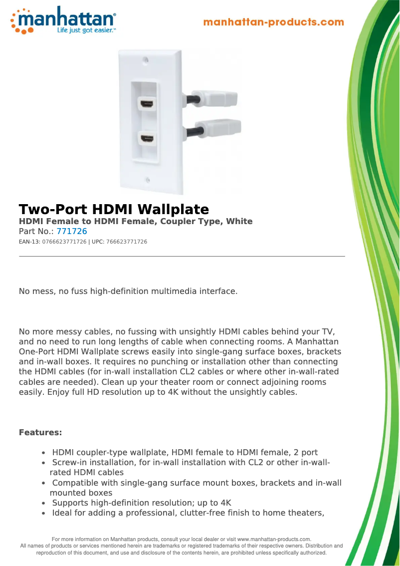 Imagen de la primera página del manual del dispositivo 771726