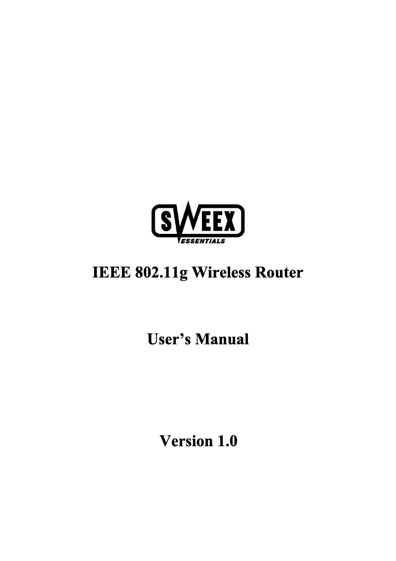 Página 1 del manual Manual de usuario Sweex IEEE 802.11g