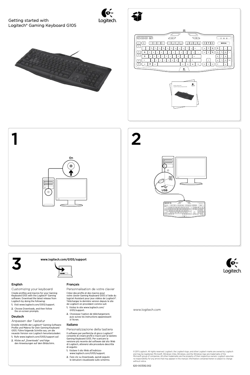 Página 1 del manual Manual de usuario Logitech G105