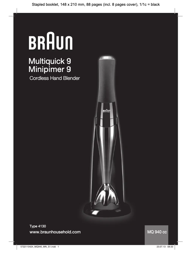 Imagen de la primera página del manual del dispositivo MQ 940cc