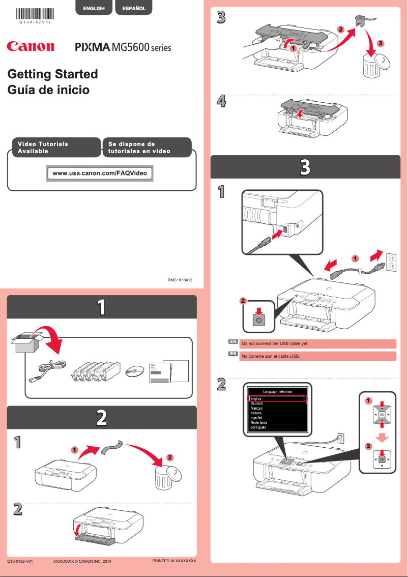 Imagen de la primera página del manual del dispositivo Pixma MG5622