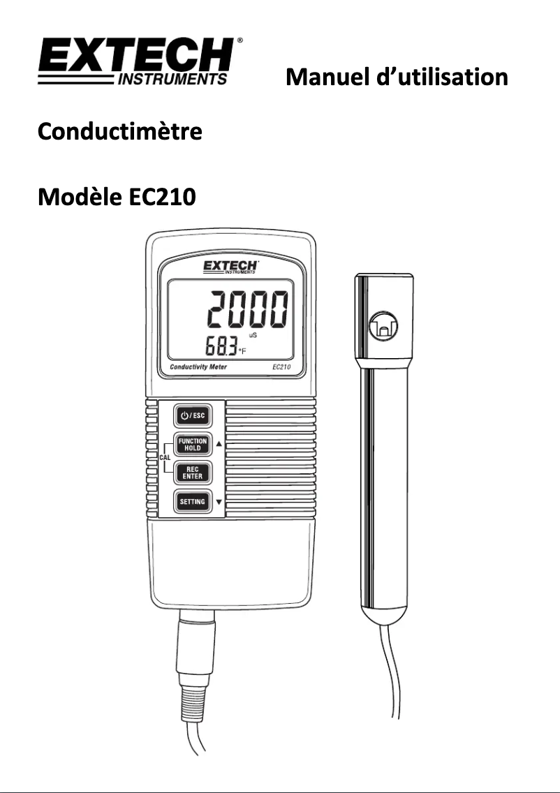 Imagen de la primera página del manual del dispositivo EC210