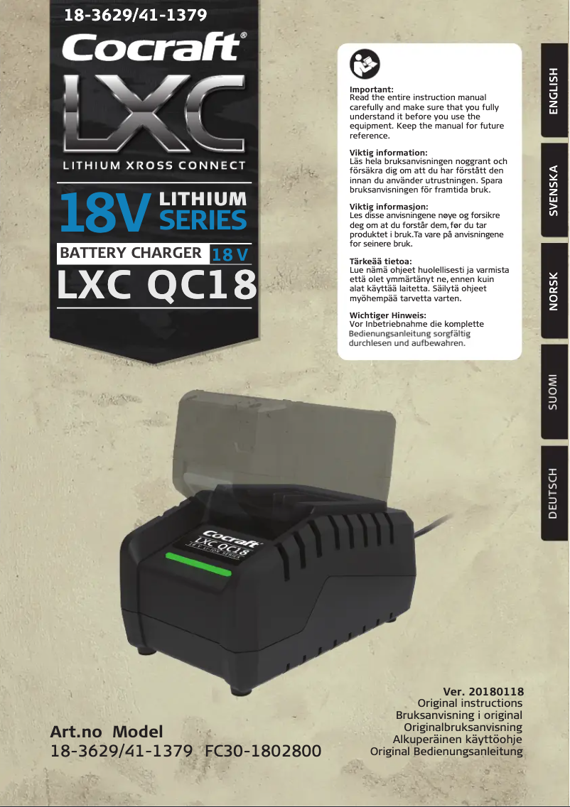 Imagen de la primera página del manual del dispositivo LXC QC18