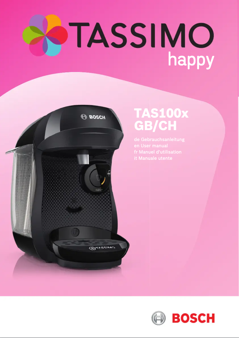 Página nº 1 - Manual de usuario Bosch Tassimo Happy TAS1001GB