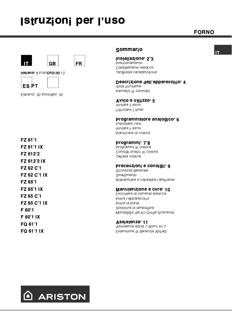 Imagen de la primera página del manual del dispositivo FZ 61.1 IX