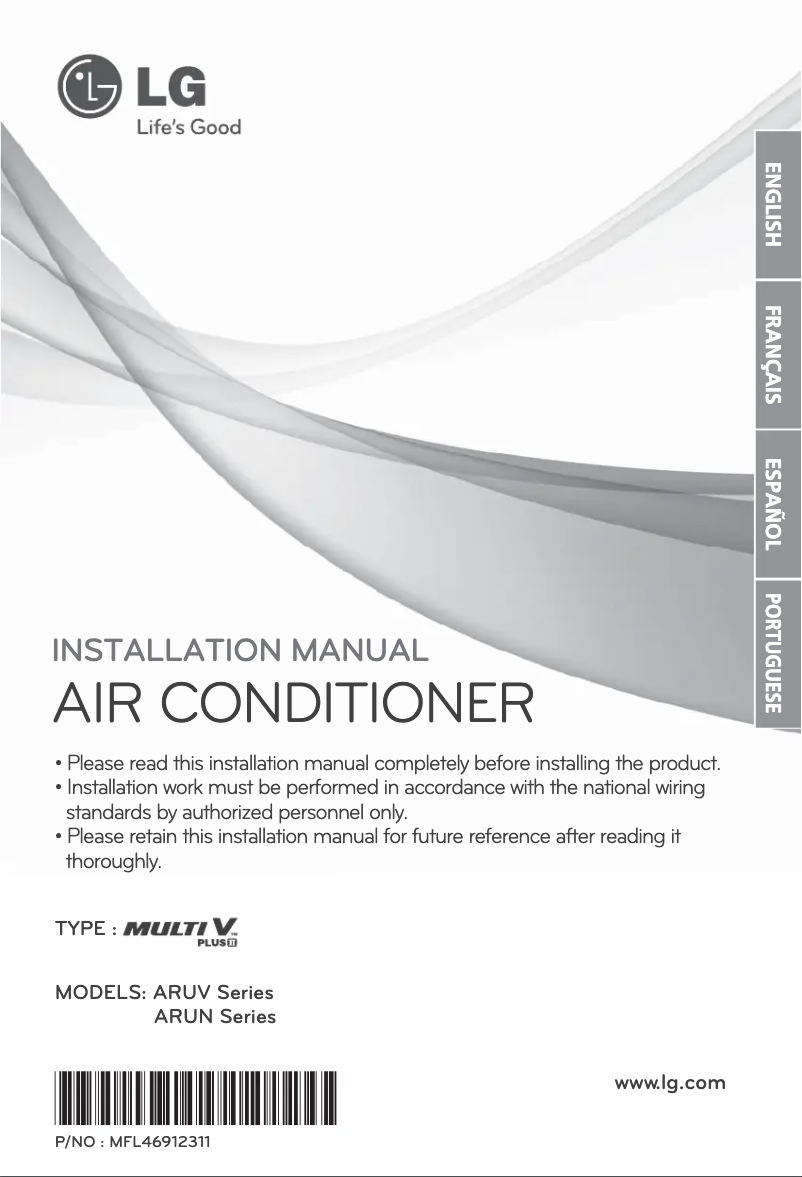 Imagen de la primera página del manual del dispositivo ARUV80BT2E