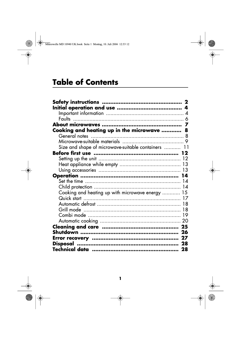 Página 1 del manual Manual de usuario Medion MD 10940