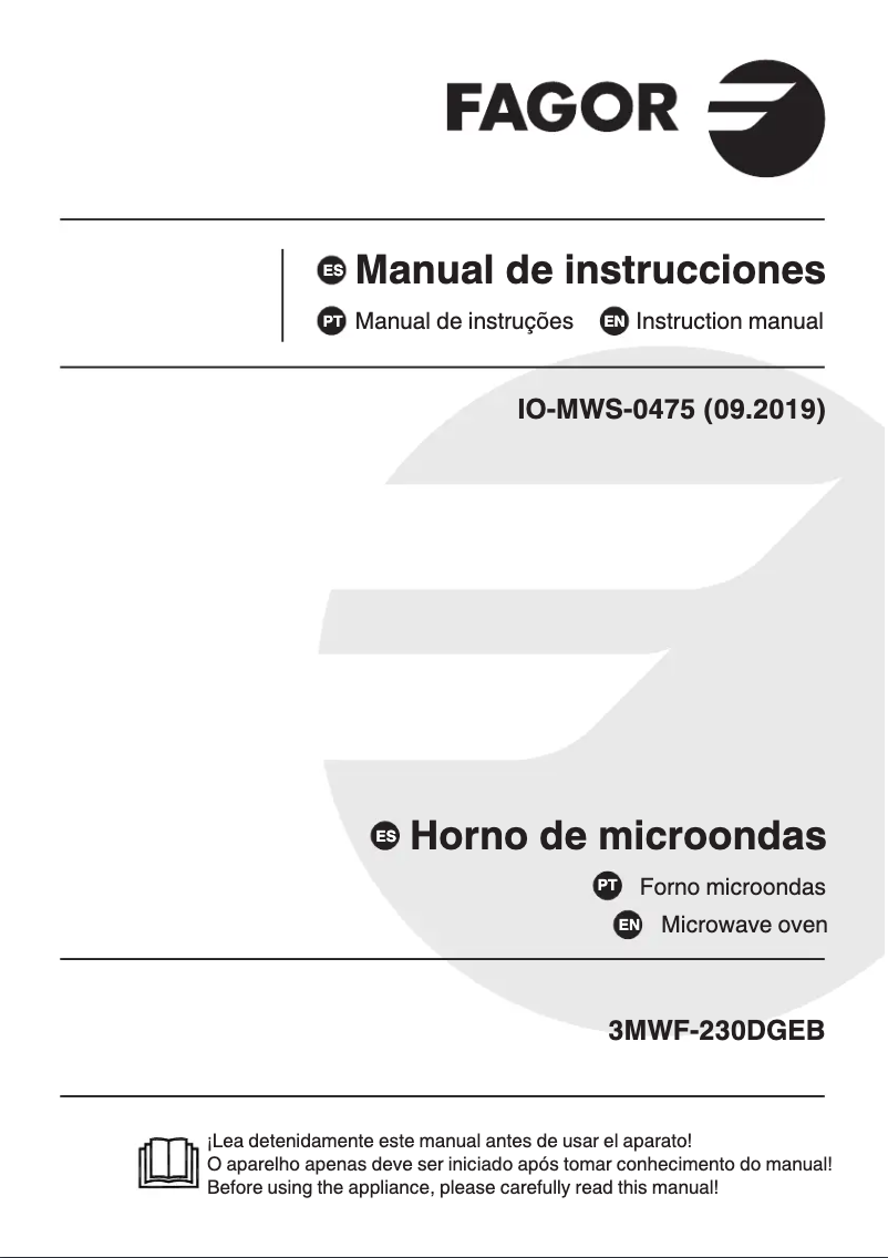 Página 1 del manual Manual de usuario Fagor 3MWF-230DGEB