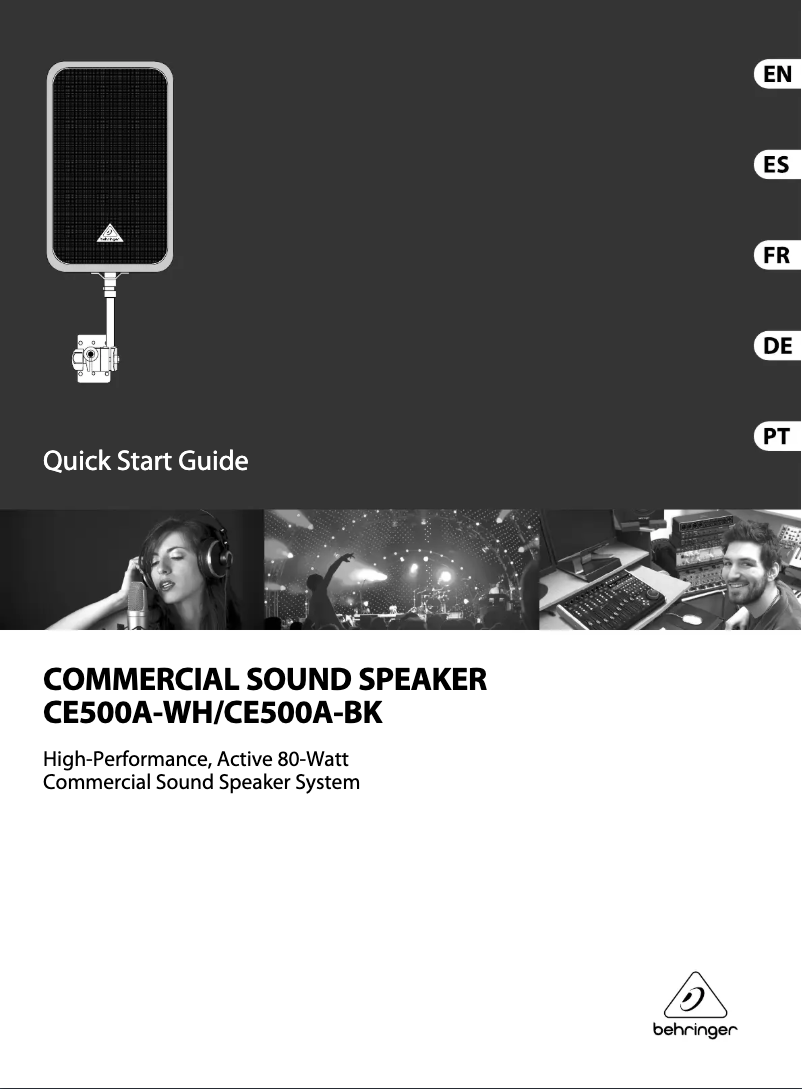 Página 1 del manual Guía de inicio rápido Behringer CE500A-WH