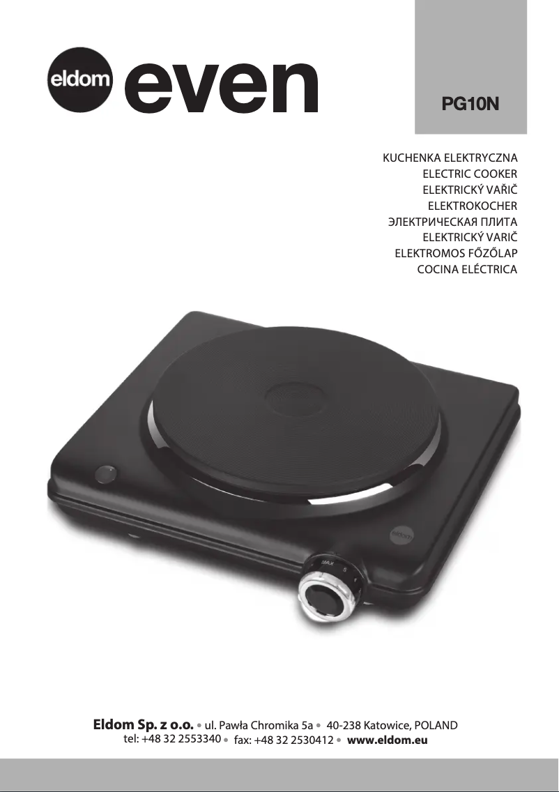 Página 1 del manual Manual de usuario Eldom Even PG10N
