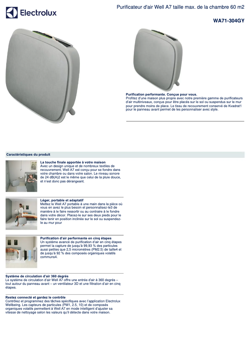 Imagen de la primera página del manual del dispositivo WA71-304GY