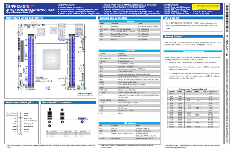 Imagen de la primera página del manual del dispositivo X11SDV-16C+-TLN2F
