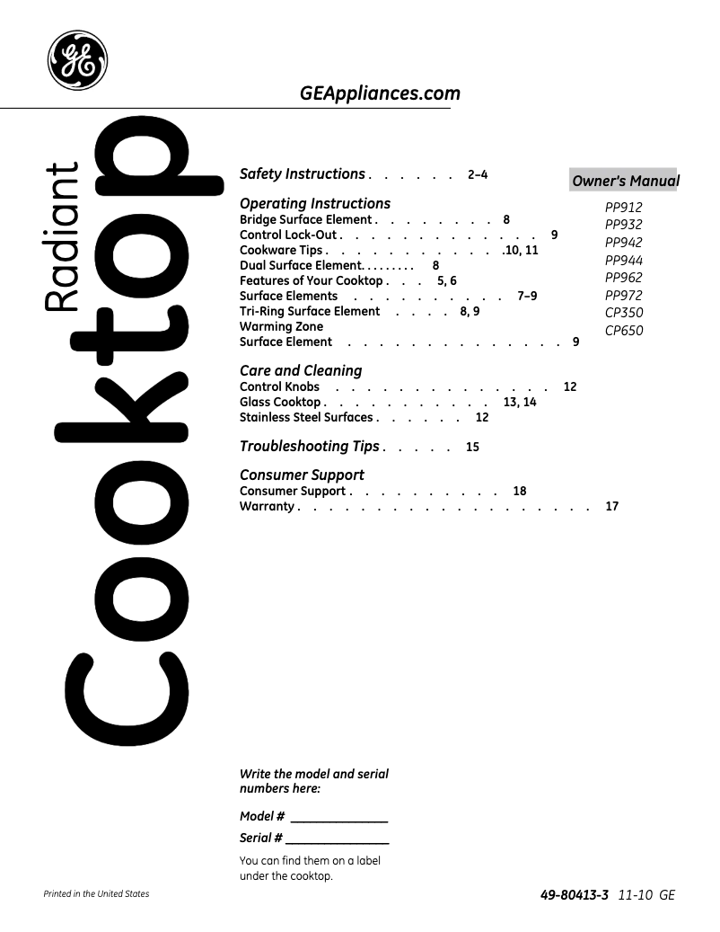 Imagen de la primera página del manual del dispositivo Café CP350STSS