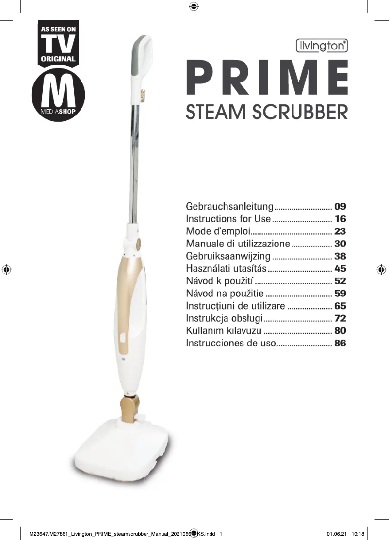 Página 1 del manual Manual de usuario Livington Prime Steam Scrubber