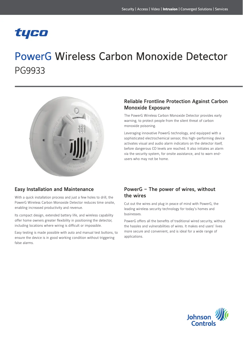 Imagen de la primera página del manual del dispositivo PG9933