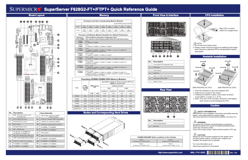 Imagen de la primera página del manual del dispositivo SuperServer F628G2-FTPT+
