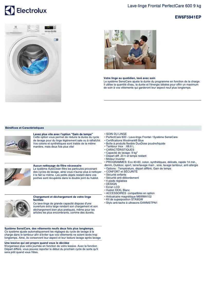 Imagen de la primera página del manual del dispositivo EW6F5941EP