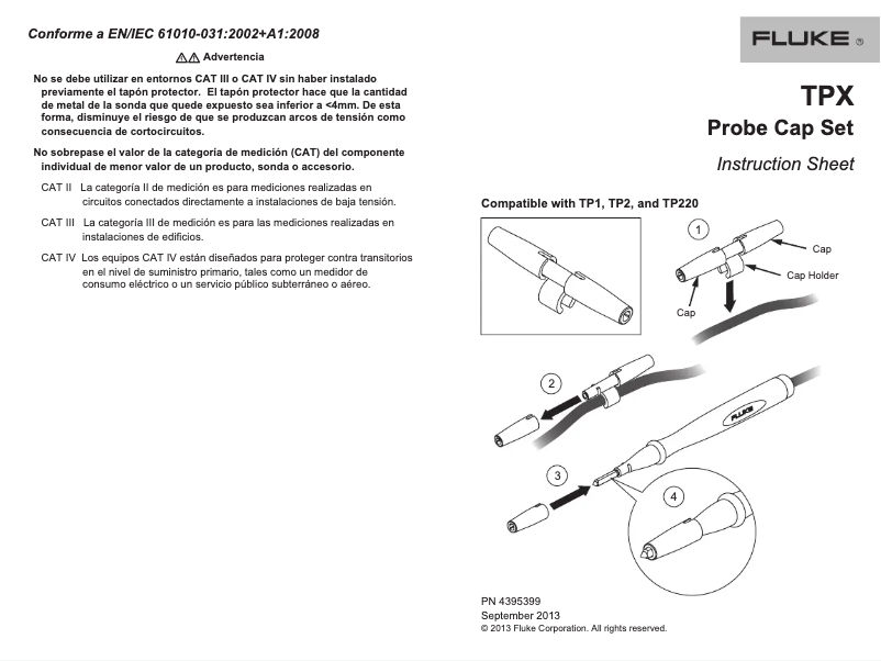 Página 1 del manual Instrucciones / montaje Fluke T5-1000