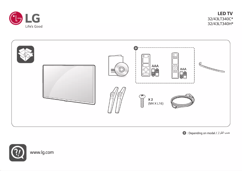 Imagen de la primera página del manual del dispositivo 43LT340C