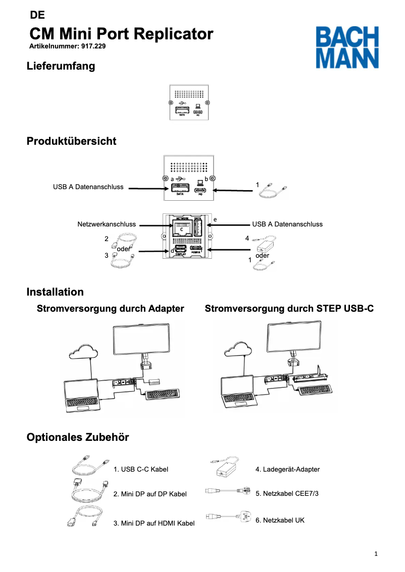 Página 1 del manual Manual de usuario Bachmann 917.229