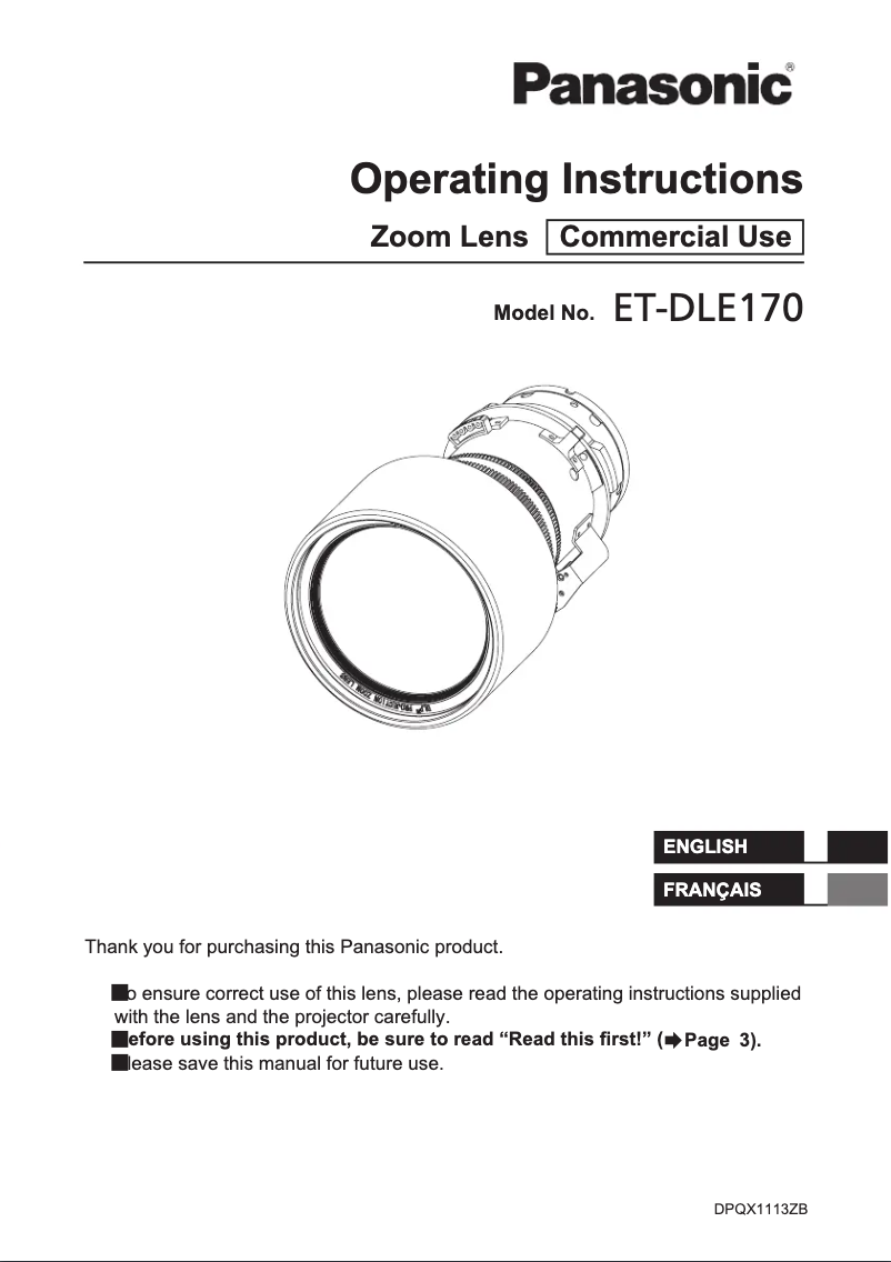 Imagen de la primera página del manual del dispositivo ET-DLE170