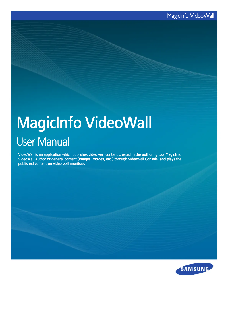 Página 1 del manual Manual de usuario Samsung MagicInfo VideoWall Console