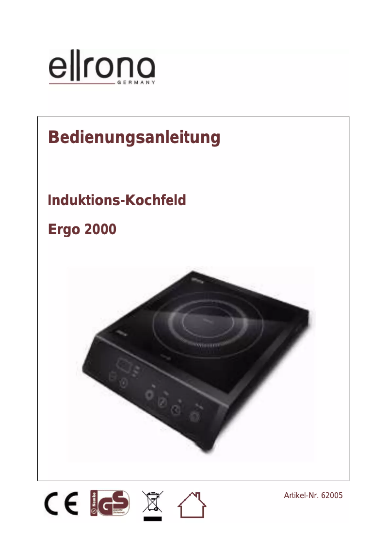 Imagen de la primera página del manual del dispositivo Ergo 2000