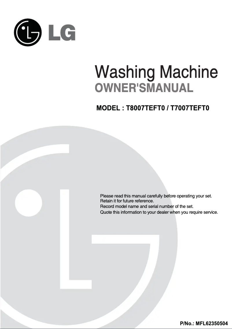 Página 1 del manual Manual de usuario LG T7007TEFT0