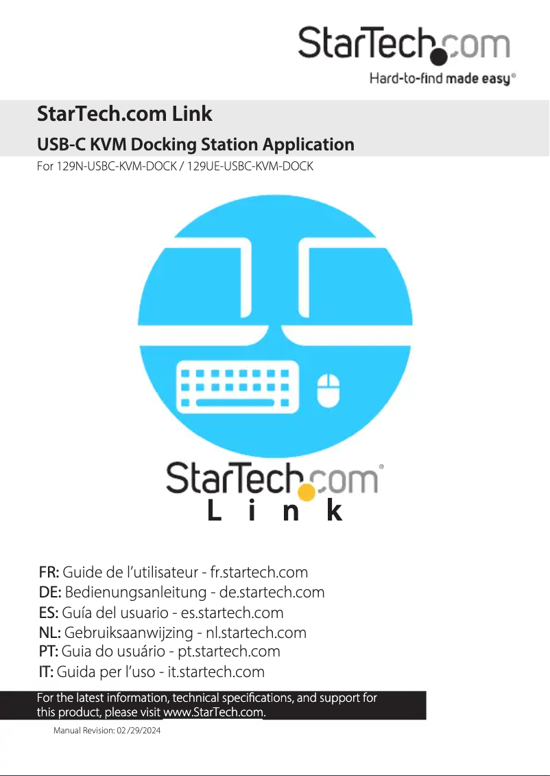 Página nº 1 - Manual de usuario StarTech.com 129N-USBC-KVM-DOCK