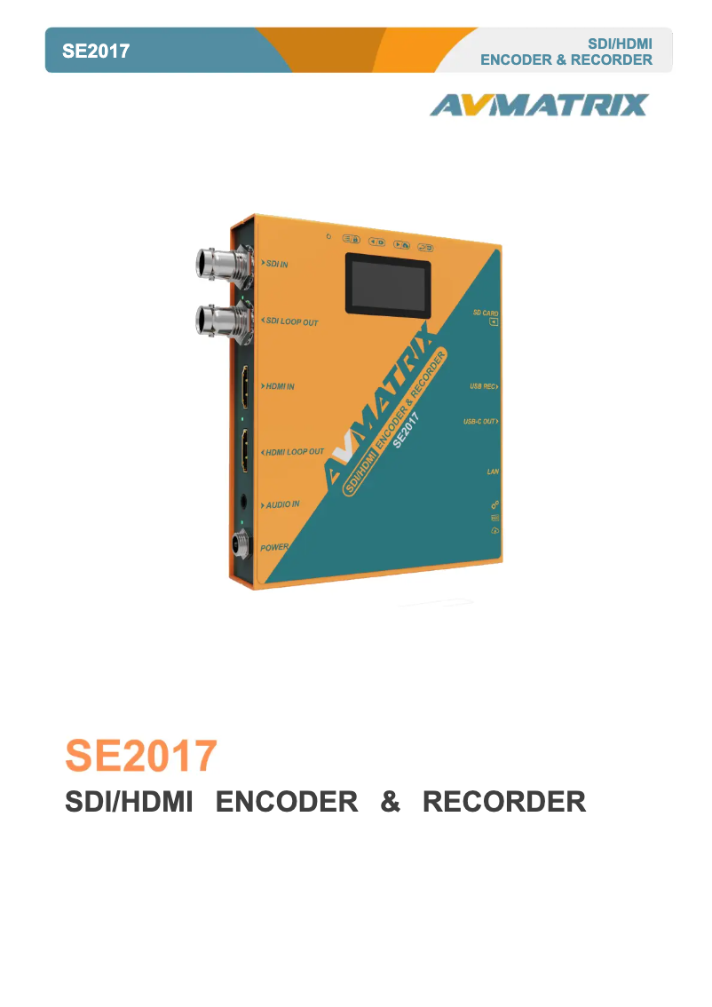 Imagen de la primera página del manual del dispositivo SE2017