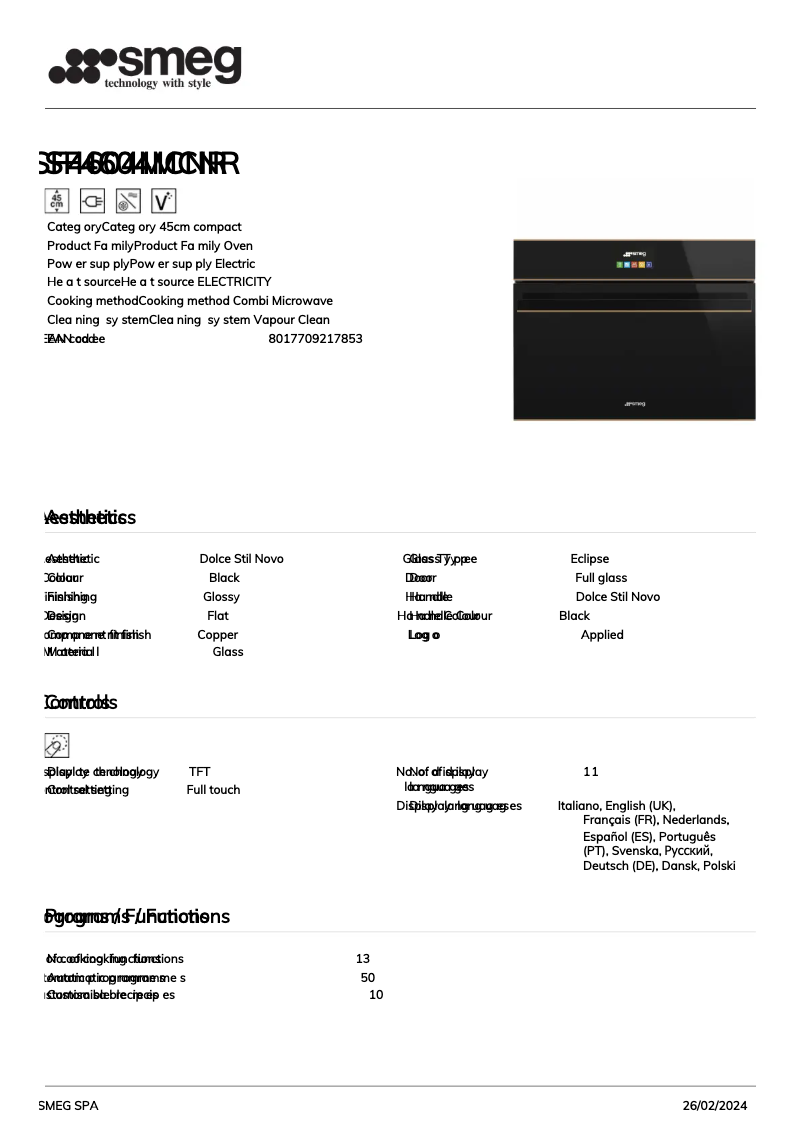 Imagen de la primera página del manual del dispositivo SF4604MCNR