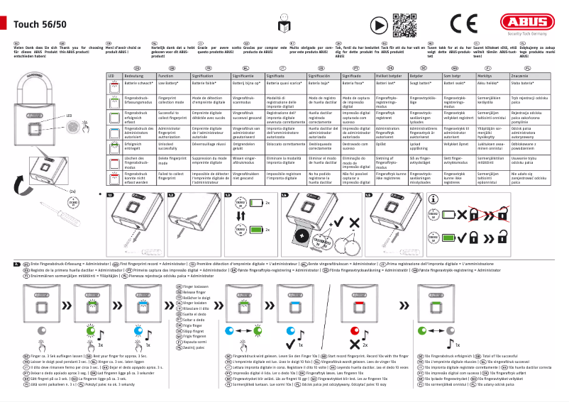 Imagen de la primera página del manual del dispositivo Touch 56