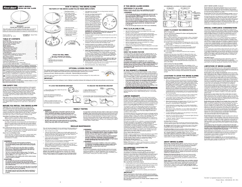 Página 1 del manual Manual de usuario First Alert PR700